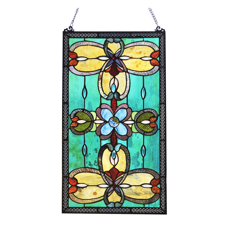 August Grove® Henninger Stained Glass Window Panel Wayfair